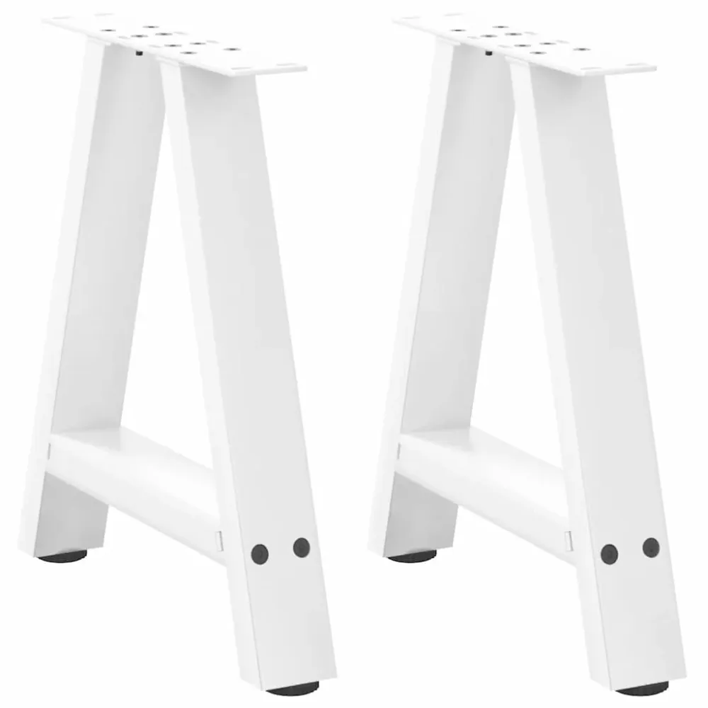 Picioare măsuță cafea în formă de 2 buc alb 50x(42-43)cm oțel