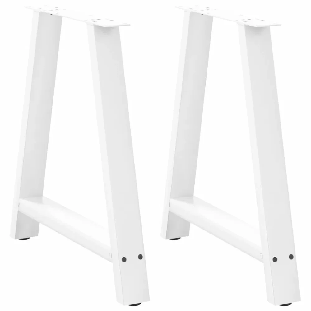 Picioare măsuță cafea în formă 2 buc alb 80x(72-73) cm oțel