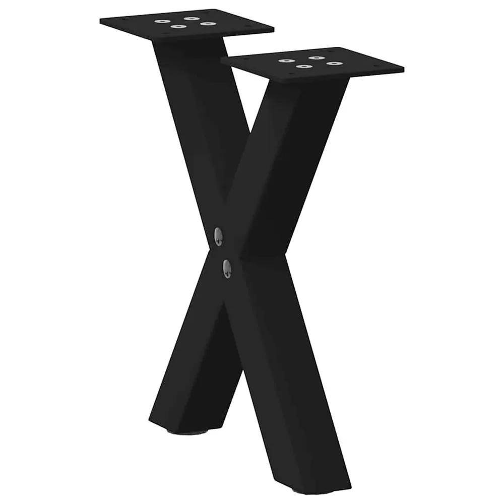 Picioare măsuță cafea în formă X 2 buc Negru 37x(30-31) cm Oțel