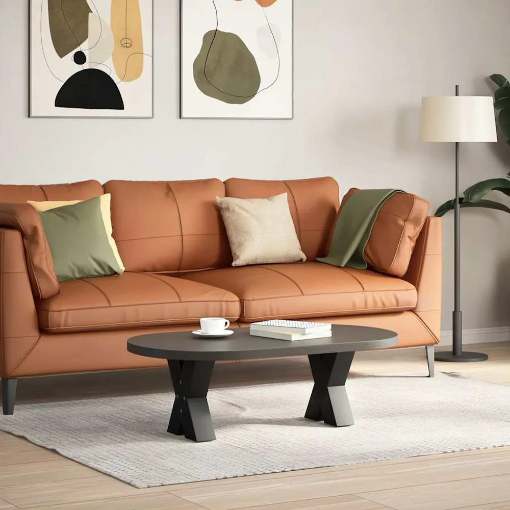 Picioare măsuță cafea în formă X 2 buc Negru 30x(30-31) cm Oțel
