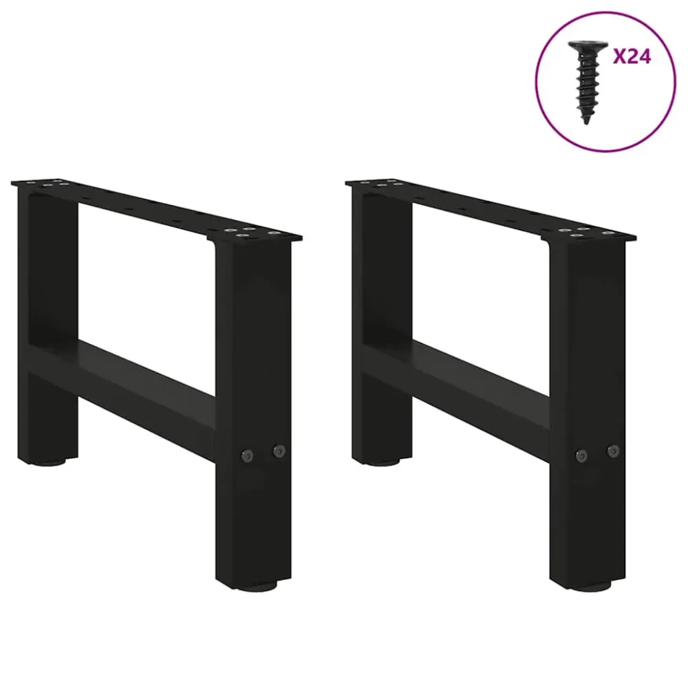 Picioare măsuță de cafea negru 2 buc 50x(30-31) cm oțel