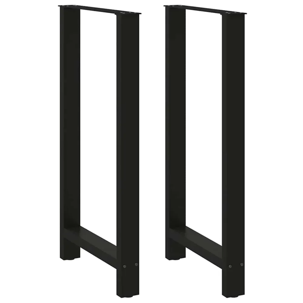 Picioare măsuță de cafea Negru 2 buc 60x(110-111) cm Oțel