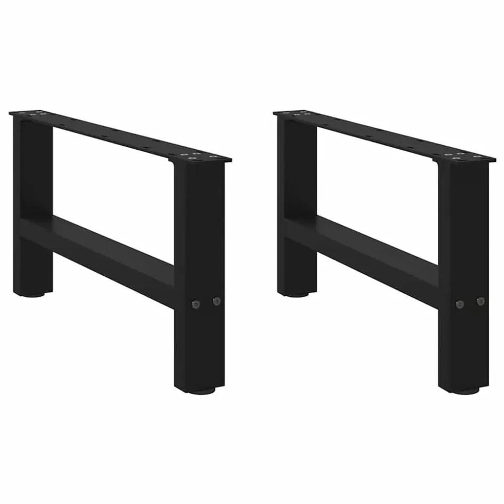 Picioare măsuță de cafea negru 2 buc 70x(30-31) cm oțel