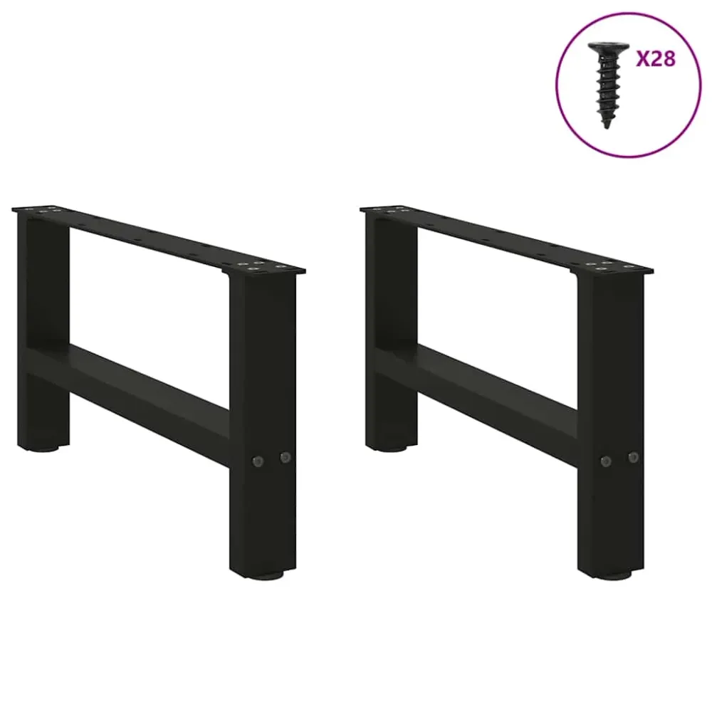 Picioare măsuță de cafea negru 2 buc 70x(30-31) cm oțel