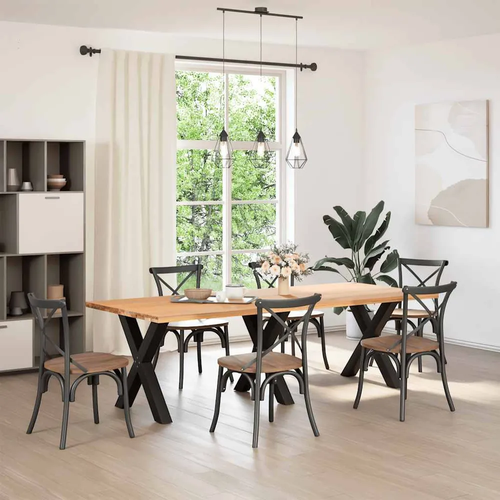 Picioare pentru masă în formă X 3 buc Negru 80x(72-73) cm Oțel