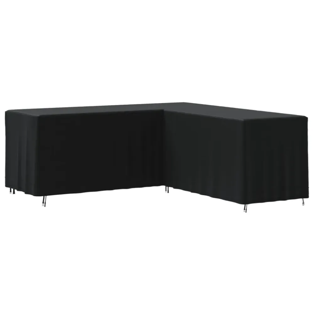 Husă de canapea în formă de L, negru, 254x254x80 cm Oxford 420D