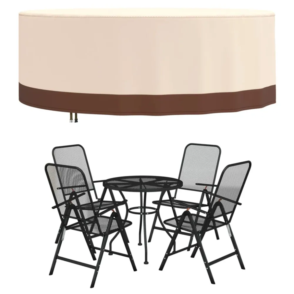 Husă mobilier de grădină rotundă, bej, Ø 244x71 cm Oxford 600D