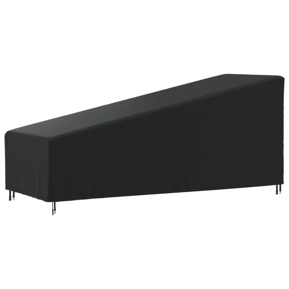 Husă pentru șezlong, negru, 195x76x40/80 cm, Oxford 420D