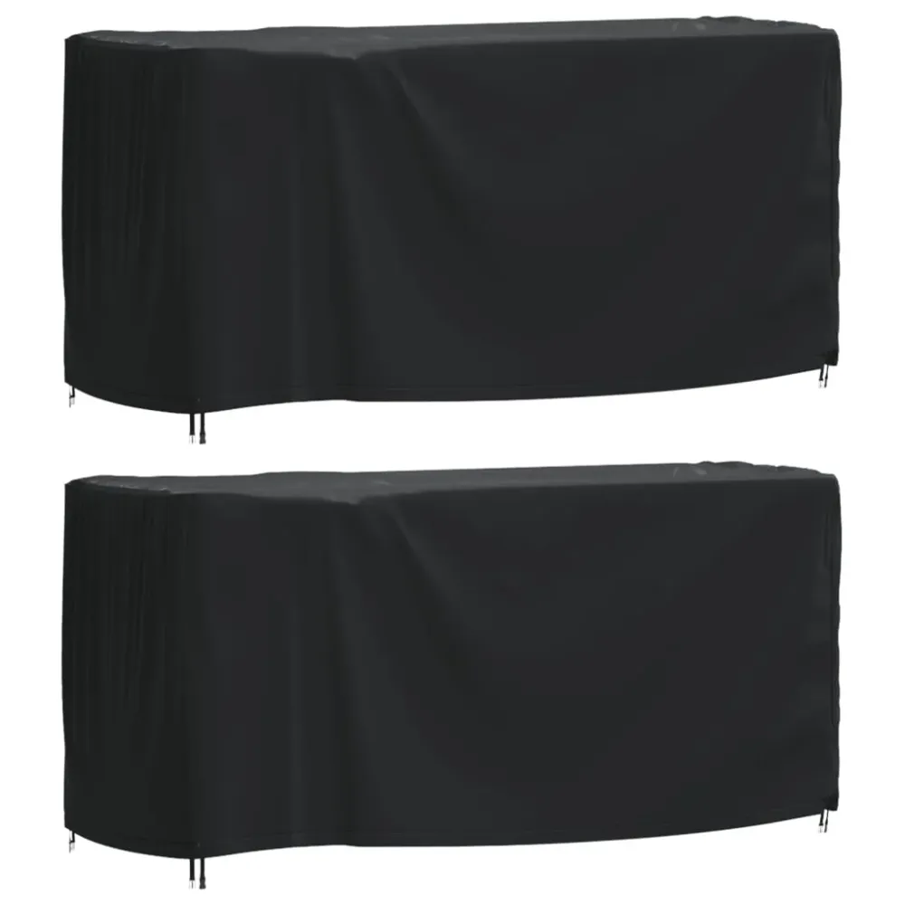 Huse mobilier grădină 2 buc negru 180x70x90cm impermeabil 420D