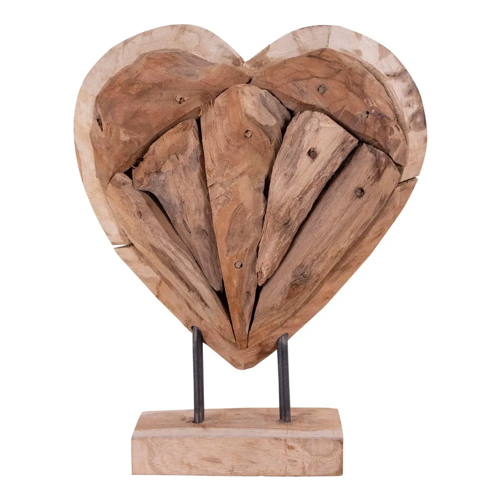 Almada Inima decorativa, tec, natur I:30 cm