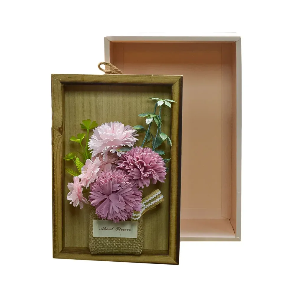 Aranjament floral elegant, flori de sapun, D4085, Roz