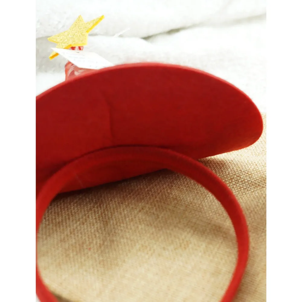 Bentita/cerc tip palarie de Craciun, culoare rosie cu led, marime standard, Vivimall