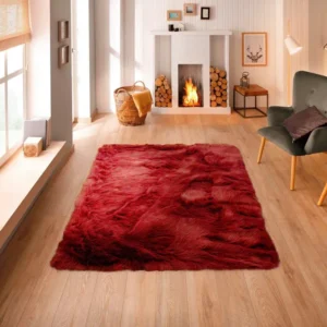 Blanita artificiala Valeria, rosie, foarte moale si pufoasa 60x90 cm