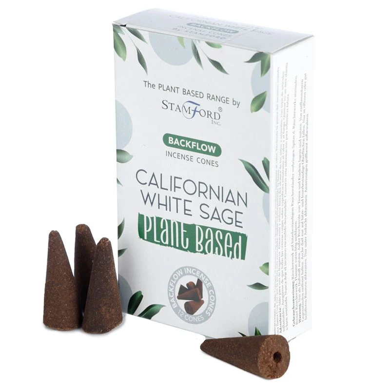 Conuri de tămâie cu flux invers Californian White Sage, pachet de 12