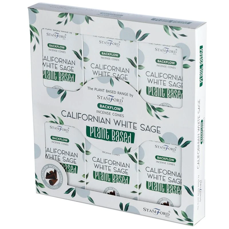 Conuri de tămâie cu flux invers Californian White Sage, pachet de 12