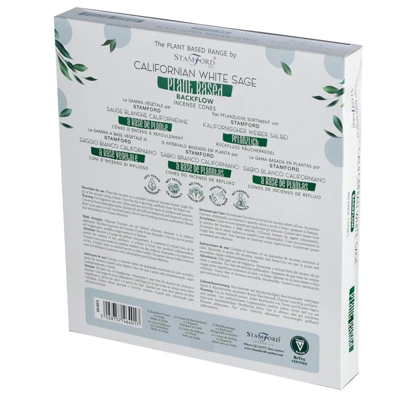 Conuri de tămâie cu flux invers Californian White Sage, pachet de 12