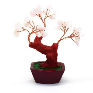 Copacel Feng Shui cu pietre semipretioase, Naimeed D3011, inaltime 13 cm, culoare Roz