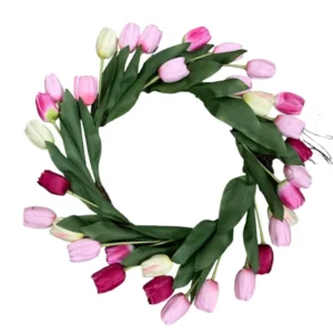 Coronita decorativa din Lalele artificiale , Multicolora , 50 cm