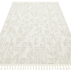 Covor 514SRZ2095, 80x150 cm, forma dreptunghiulara, material tesut, crem