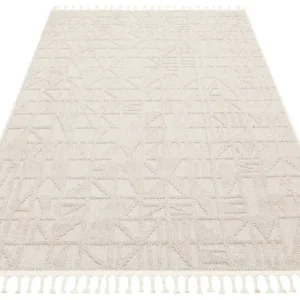 Covor 514SRZ2107, 80x150 cm, forma dreptunghiulara, material tesut, bej