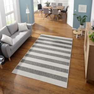 Covor Alan Andas cu tesatura plata, model gri 80x150 cm