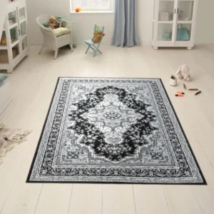 Covor Ali cu design oriental clasic gri 80x150 cm