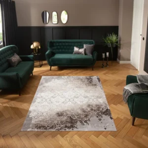 Covor Alisa cu design 3D baroc gri-maro, 80x150 cm