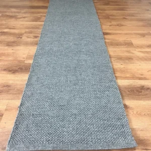 Covor Andra tesut din poliester reciclat gri, 66x237 cm
