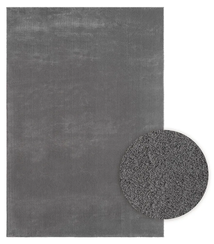 Covor Arabell foarte moale cu aspect de blană gri 140x200 cm