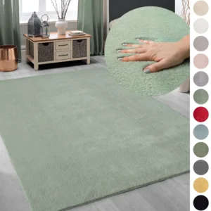 Covor Arabell foarte moale cu aspect de blană verde 140x200 cm