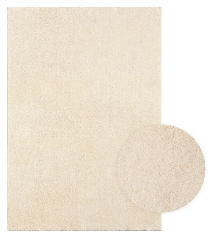 Covor Arabell foarte moale cu aspect de blană crem 60x110 cm