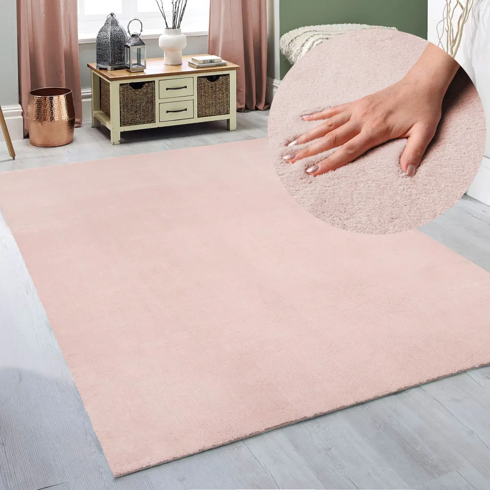 Covor Arabell foarte moale cu aspect de blană roz 160x220 cm