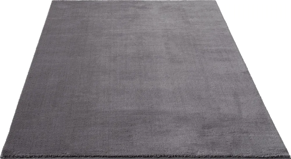 Covor Arabell foarte moale cu aspect de blană gri 80x300 cm