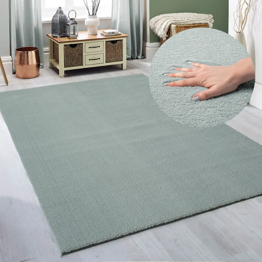 Covor Arabell foarte moale cu aspect de blană albastru 60x110 cm