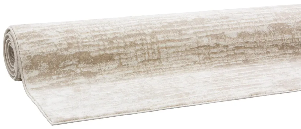 Covor Ariano bej cu aspect vintage model 3D, 70x140 cm