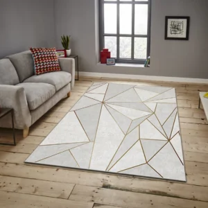 Covor Asi Home 3D Gold, 160 x 230cm, Poliester, Multicolor