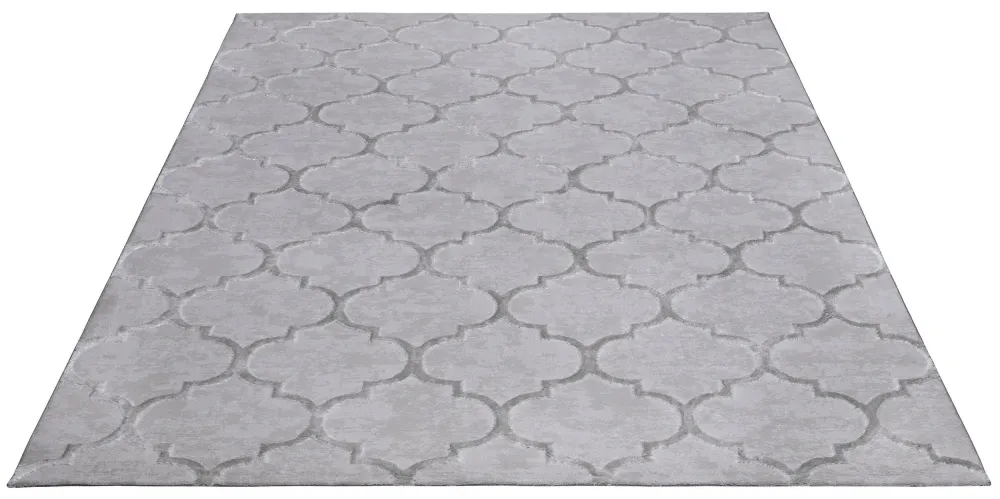 Covor Badra cu fire scurte, model elegant 3D gri 200x290 cm