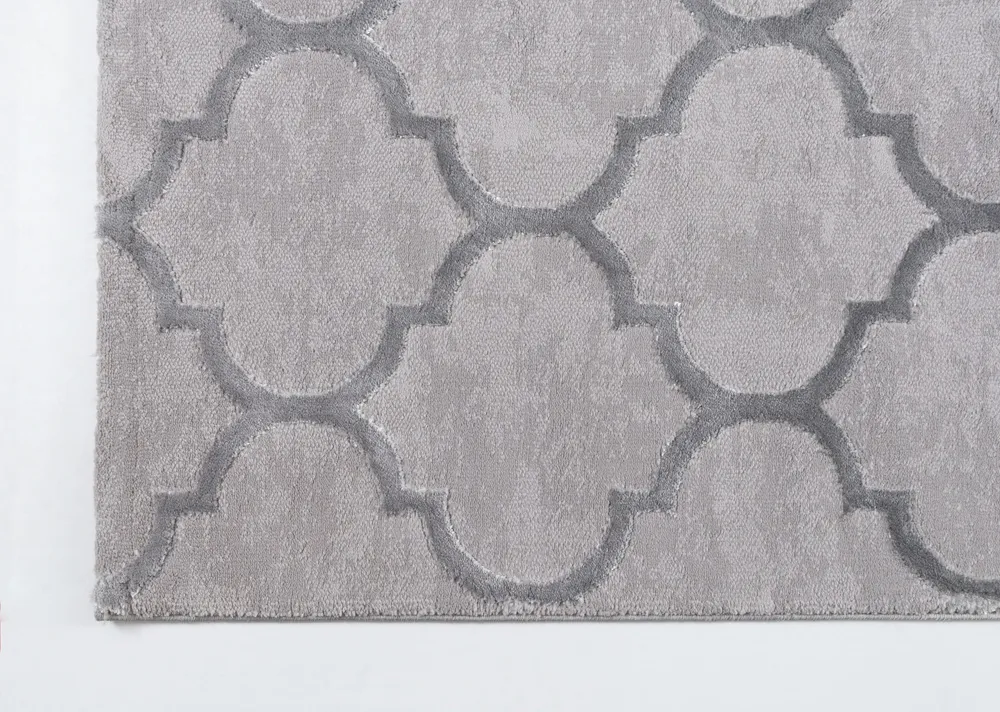 Covor Badra cu fire scurte, model elegant 3D gri 200x290 cm
