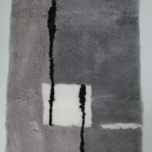 Covor de baie, gri, cu model 65x105 cm