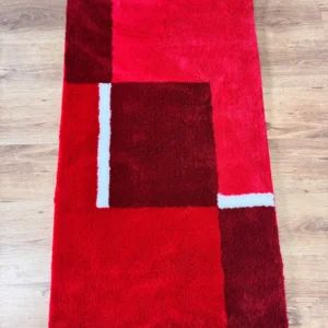 Covor de baie Linea cu nuante de roșu foarte moale lavabil 70x120 cm