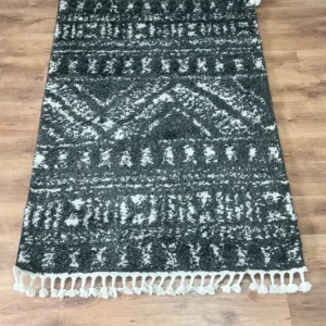 Covor Bakersfield Timbers cu aspect Boho gri cu alb, 120x180 cm