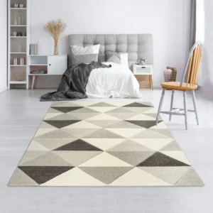 Covor Berlad Bruno Banani cu model geometric gri, 160x230 cm