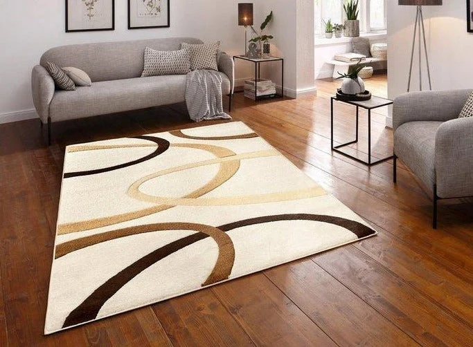Covor »Bilbao«, crem cu design modern 3D 60x90 cm