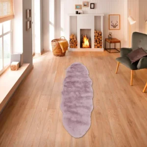 Covor de blană sintetica »Valeria« foarte moale si pufos, mov 65x180 cm