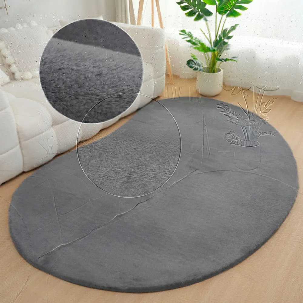 Covor de blana eco Rabbit 2 Bean gri foarte pufos 160x240 cm