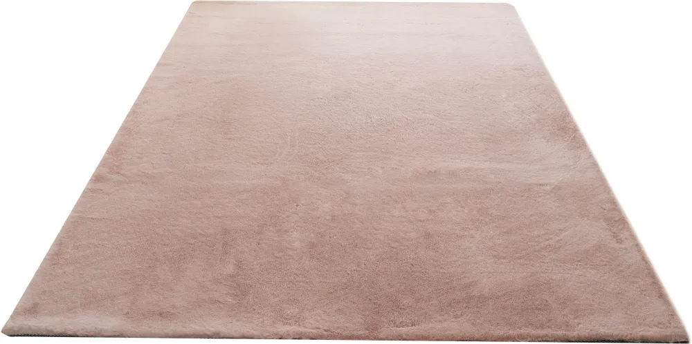 Covor de blana eco Rabbit 2 roz foarte pufos 40x60 cm