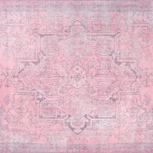 Covor BLUES CHENILLE, 75x150 cm, forma dreptunghiulara, poliester, roz, AL 271