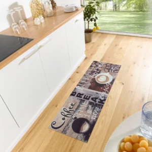 Covor de bucătărie ”Enjoy Coffee” subtire antiderapant, 50x150 cm