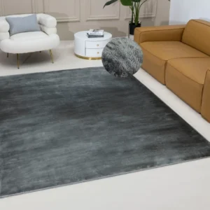 Covor Cașmir cu aspect de blană foarte moale antracit 80x150 cm