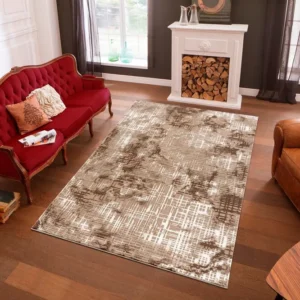 Covor Cansu cu model 3D aspect vintage maro, 60x90 cm